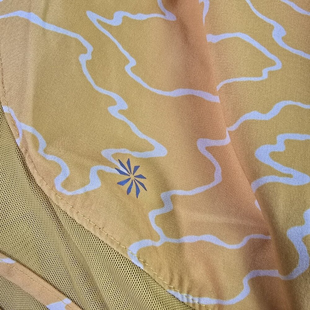 Athleta Womens 3X Running Shorts Printed MESH Racer RUN Yellow Athletic Lined - Picture 7 of 16